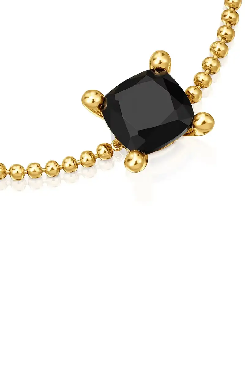 bracciale in argento placcato in oro Color Black 1004235300 miniatura 3