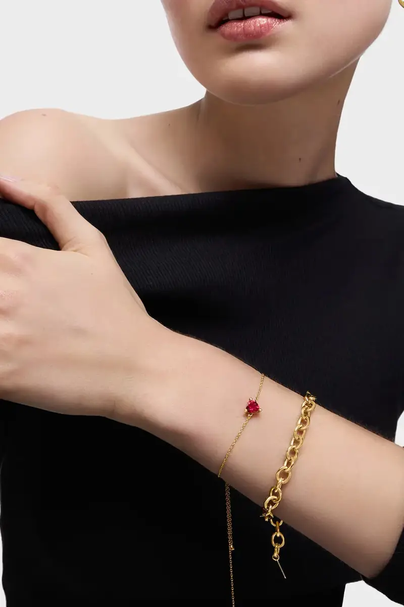 bracciale in argento placcato in oro donna 1004337200 miniatura 5