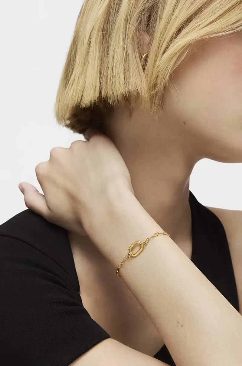 bracciale in argento placcato in oro Hold Oval 1004227600 miniatura 4