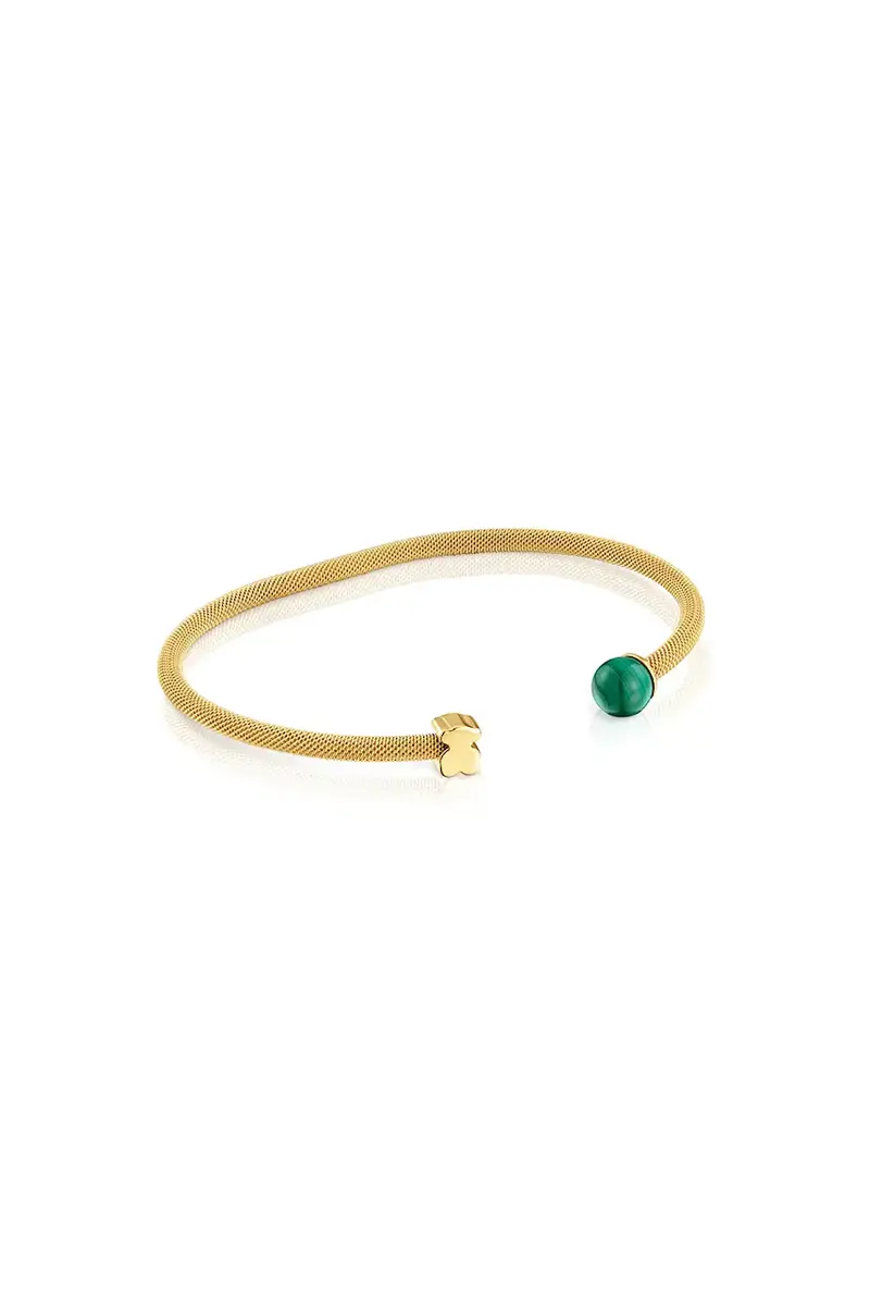bracciale placcato oro con malachite ICON MESH