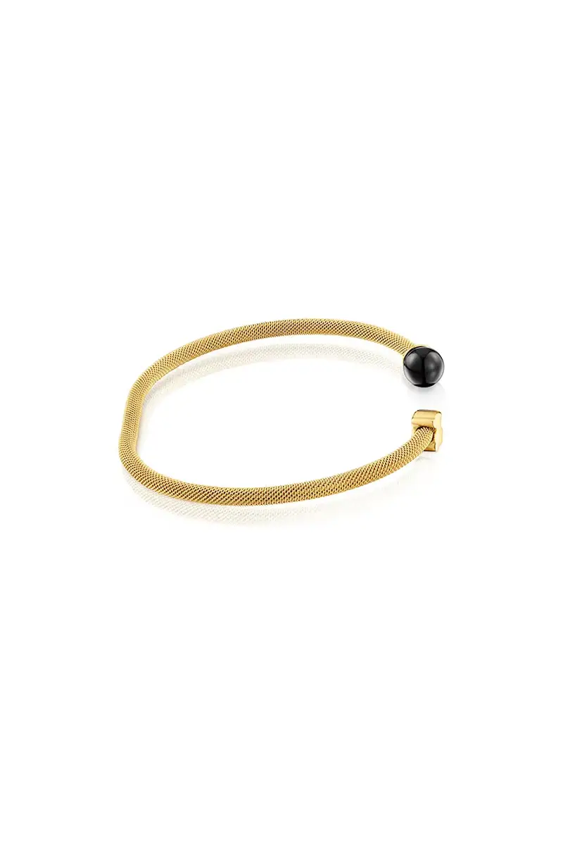 bracciale placcato oro con onice ICON MESH miniatura 2
