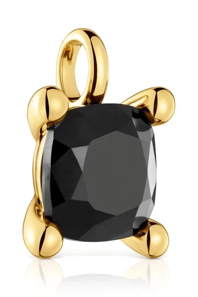 ciondolo in argento placcato oro Color Black 1004234900 miniatura 2