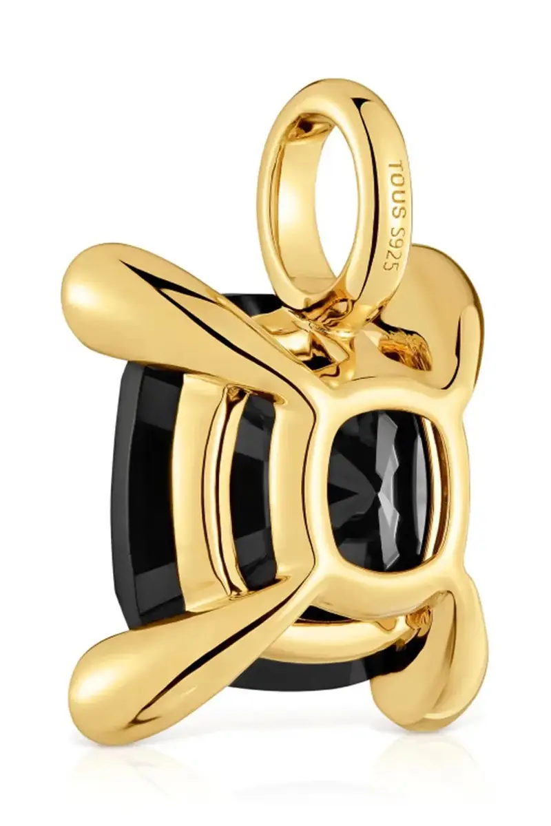 ciondolo in argento placcato oro Color Black 1004234900 miniatura 3