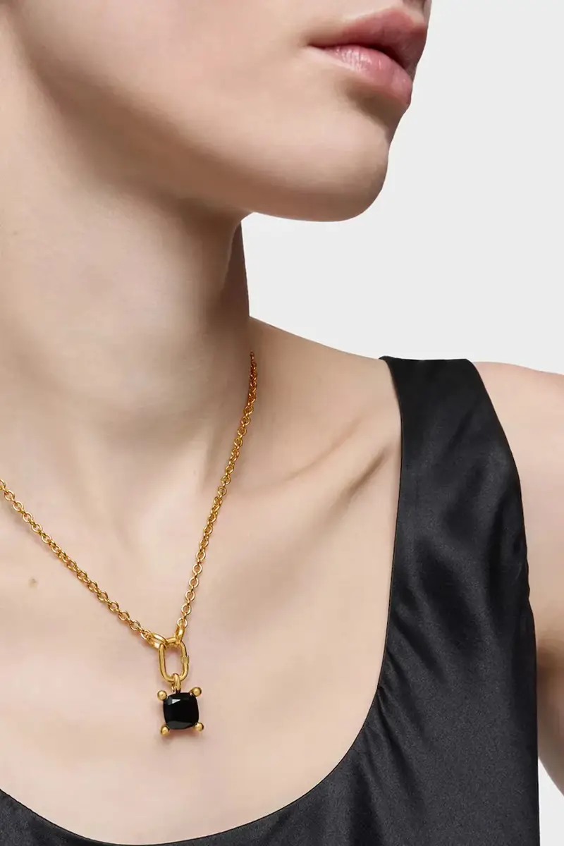 ciondolo in argento placcato oro Color Black 1004234900 miniatura 5