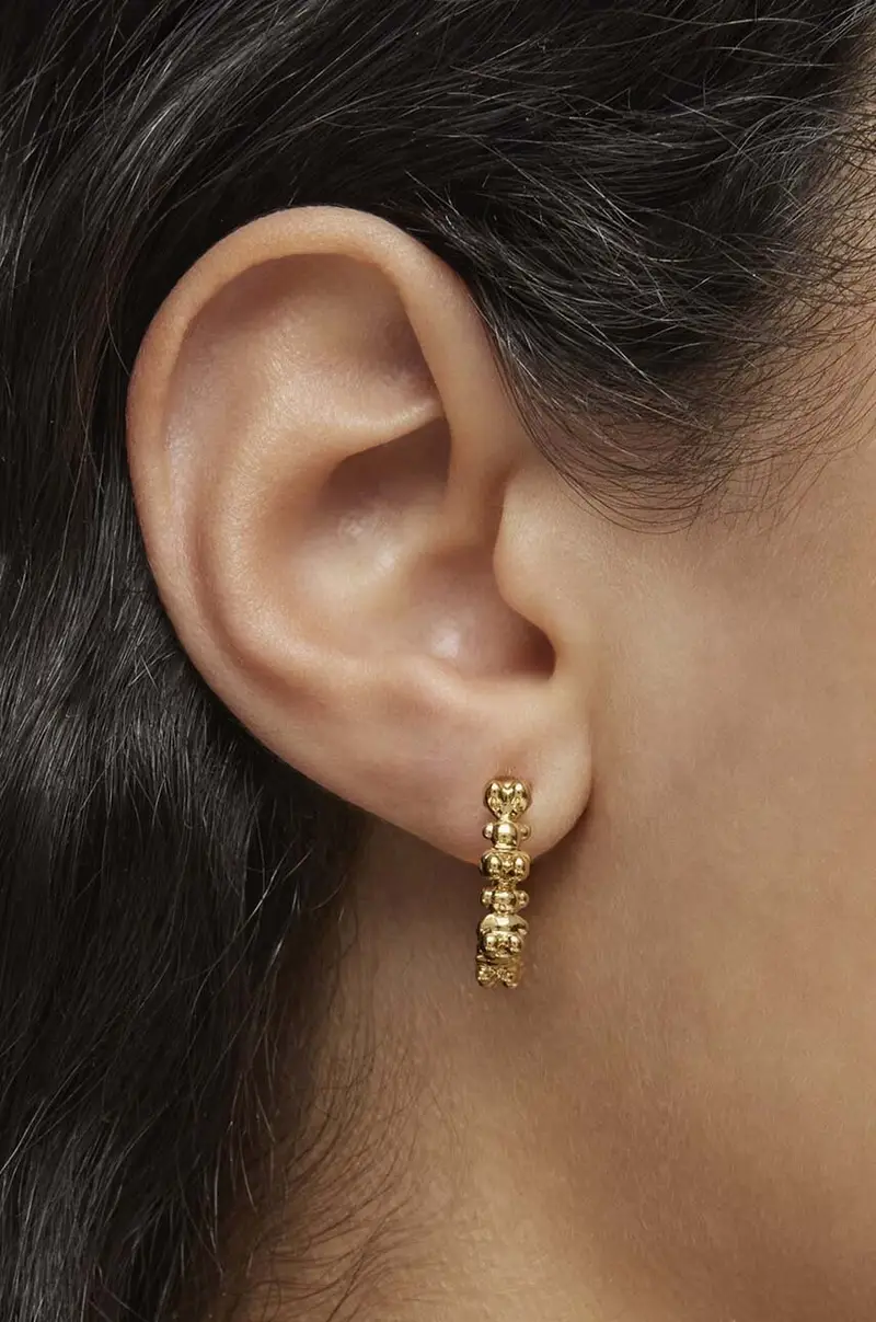 orecchini in argento placcato in oro Bold Bear miniatura 4