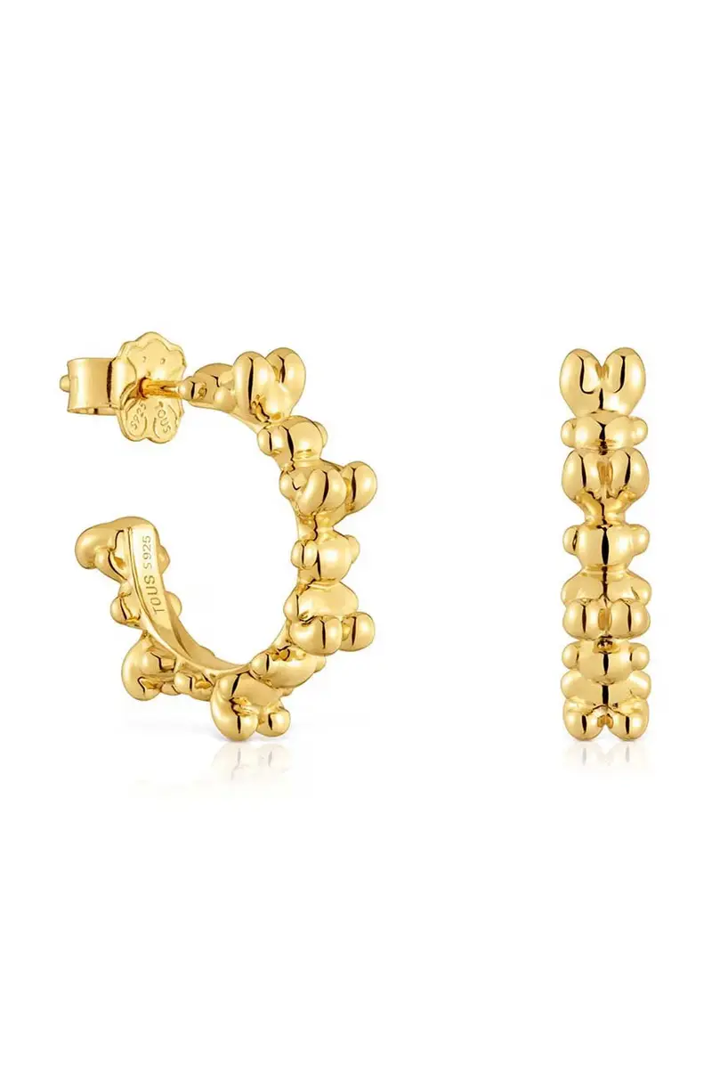 orecchini in argento placcato in oro Bold Bear