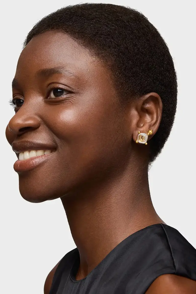 orecchini in argento placcato in oro Color White 1004223000 miniatura 5