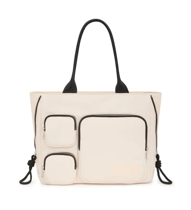 per donna 2002138001 Borsa shopper beige grande e spaziosa (OSFA), Casual, Poliuretano