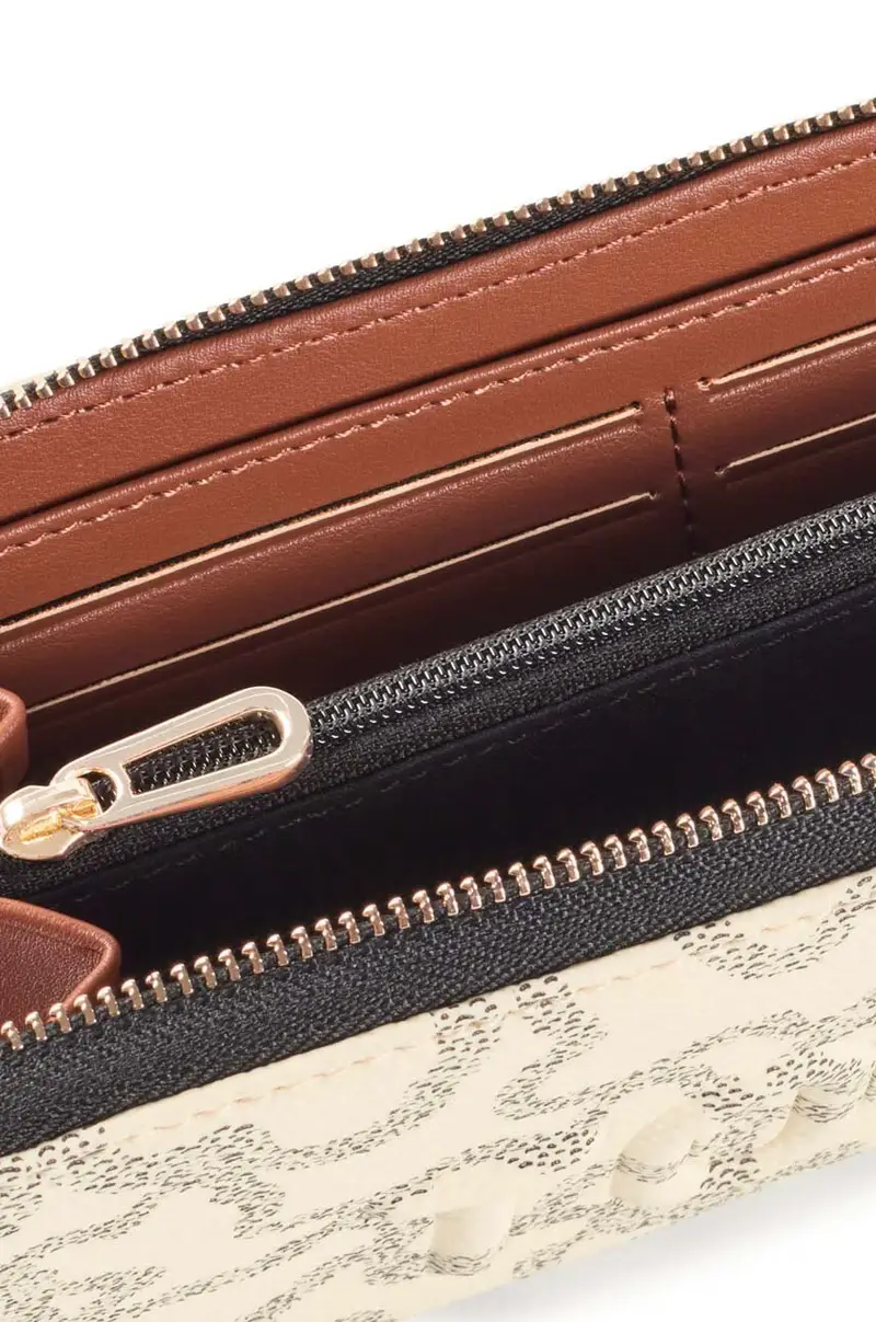 portafoglio donna Beige miniatura 3