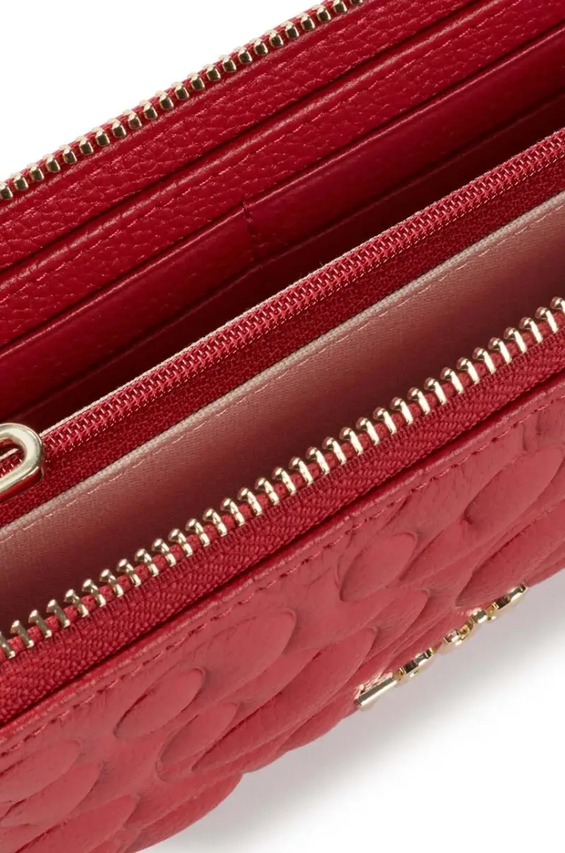 portafoglio in pelle Rosso miniatura 3