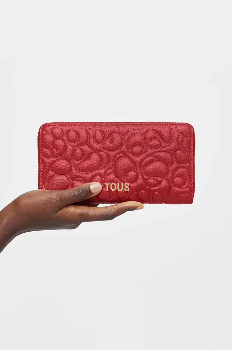 portafoglio in pelle Rosso miniatura 4