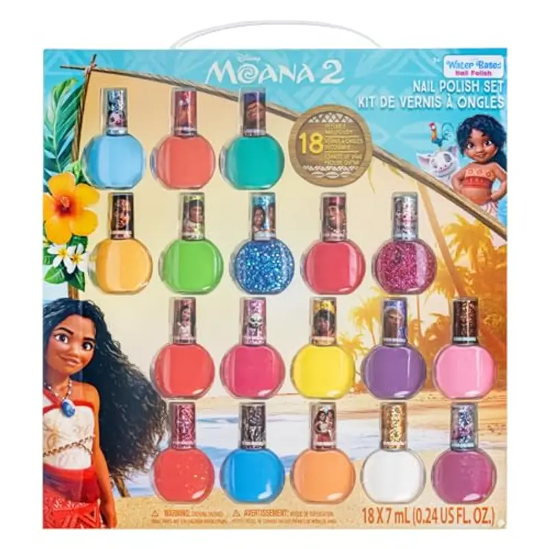Townley Girl - Set di smalti di Moana 2 per unghie atossici a base d'acqua, con colori opachi luccicanti e