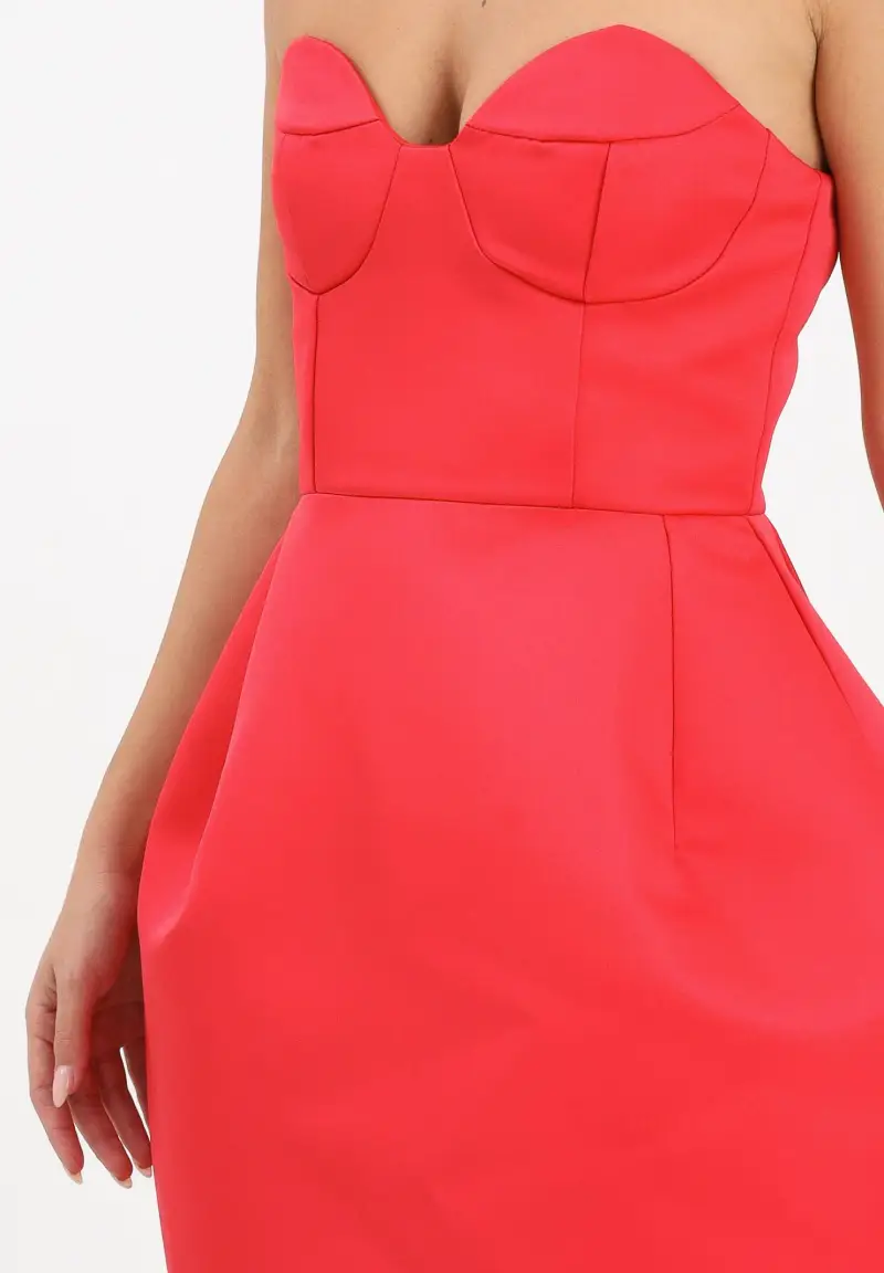 Abito corto Baxley rosso da donna miniatura 3