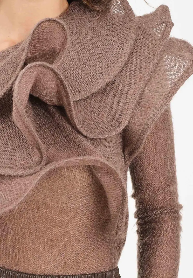 Maglia Walpole marrone da donna miniatura 3