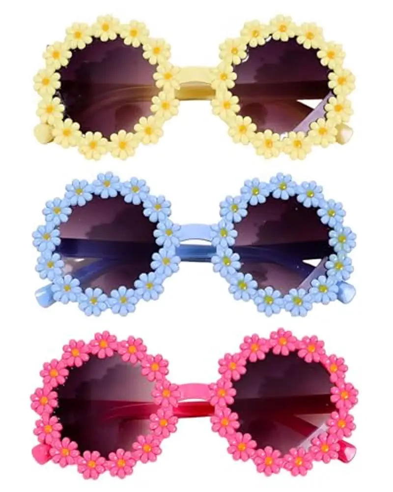 TPZORJX 3PCS Occhiali da Sole Margherita,Noble Classic Daisy Occhiali da Sole,Occhiali da Sole a Forma di