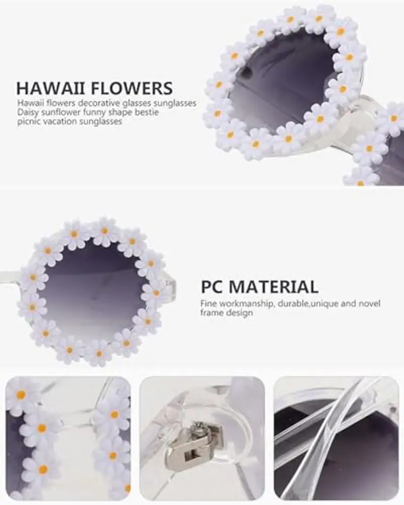 TPZORJX 3pcs Occhiali Sole a Margherita, occhiali sole neonato，Occhiali Da Sole Rotondi Classici, Occhiali Da Festa miniatura 3