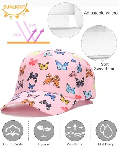 TPZORJX Cappello Baseball Bambino, cappellino bambina， Berretto Bambino con Visiera Regolabile, Cappellino da Baseball miniatura 3