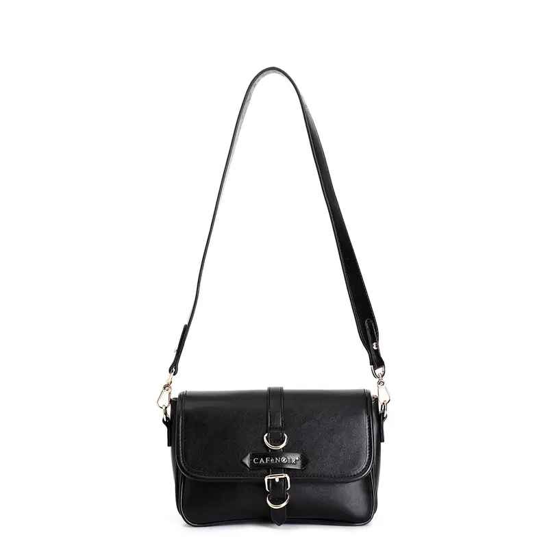 tracolla con pattina e logo laserato sulla tracolla nero