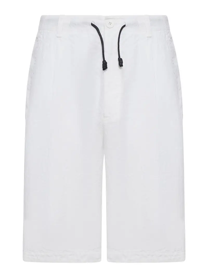 Bermuda In Lino Con Coulisse Bianco