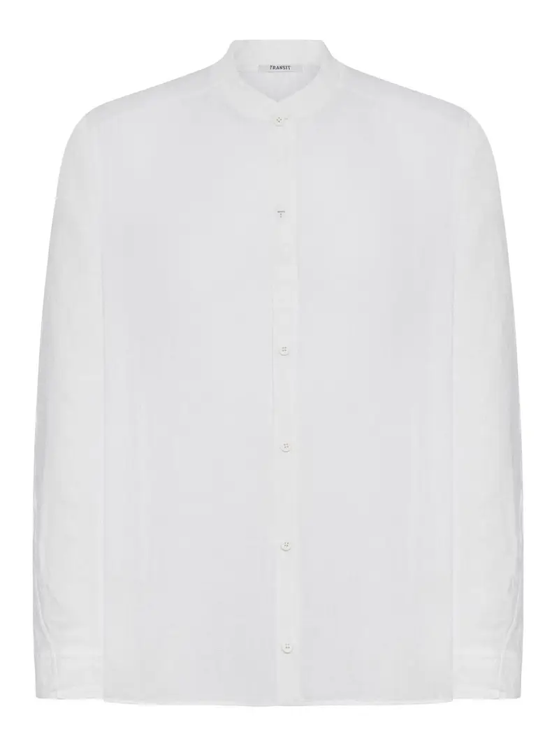 Camicia con colletto alla coreana Bianco
