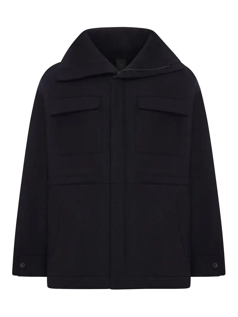 Giacca Sahara in panno di lana vergine Nero