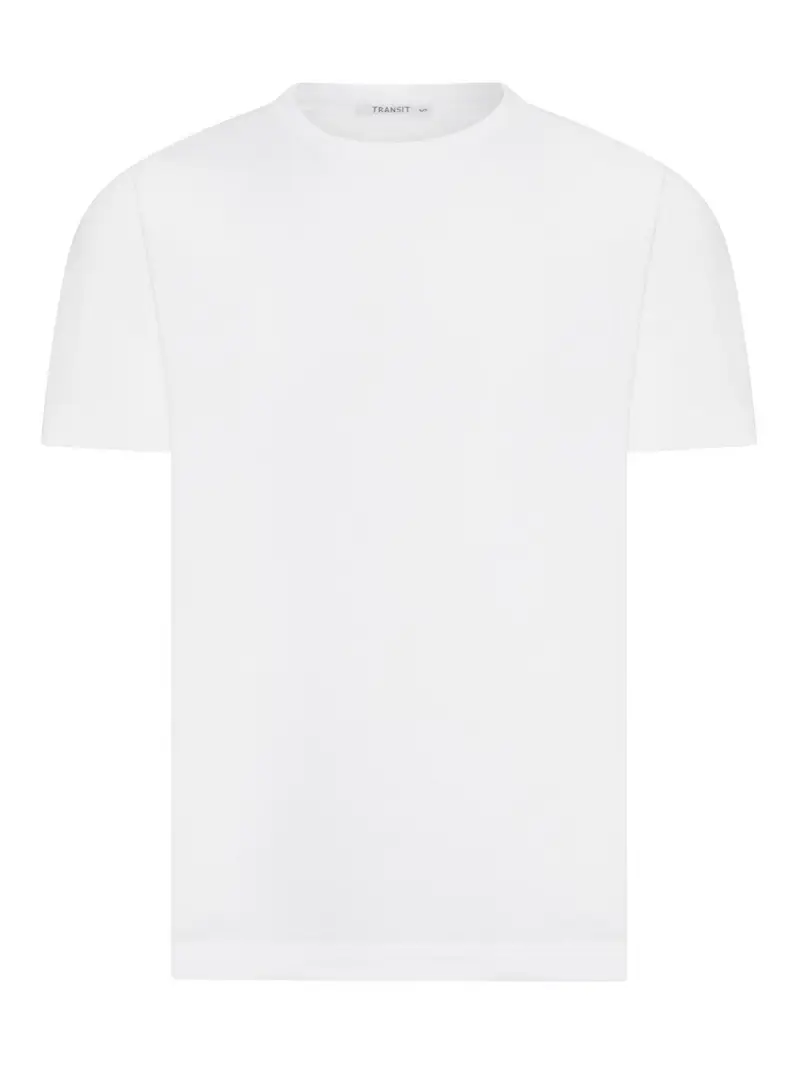T-shirt girocollo in cotone Bianco