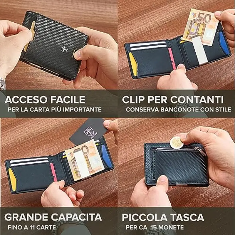 TRAVANDO Porta carte di credito Uomo 1516175 miniatura 2