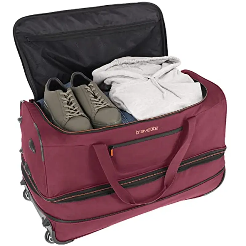 travelite trolley da viaggio con ruote misura media, espandibile, BASICS, trolley morbido per bagagli con ripiegamento espandibile, 55 cm, 51 - 64 litri miniatura 3