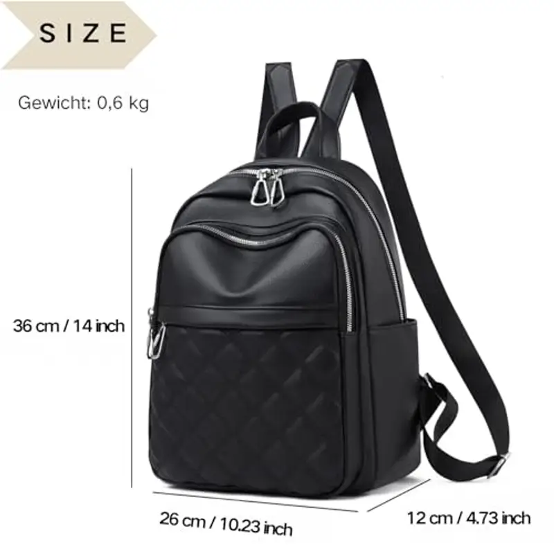 Travistar Zaino Donna Elegante Pelle PU Zainetto Donna impermeabile Borsa Zaino Antifurto Casual Daypack Backpack per Scuola Viaggio Lavoro Shopping (Beige) miniatura 3