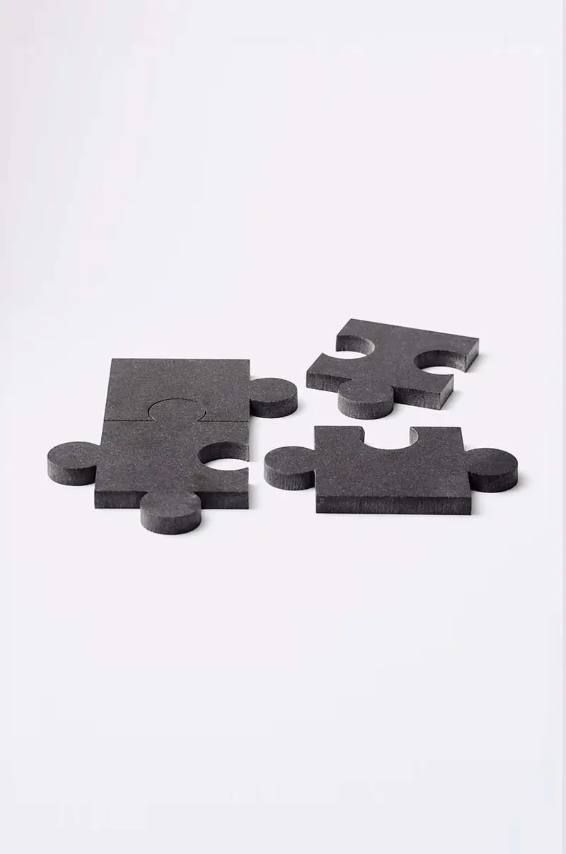 sottobicchiere Stonecut Puzzle pacco da 4 Nero miniatura 3