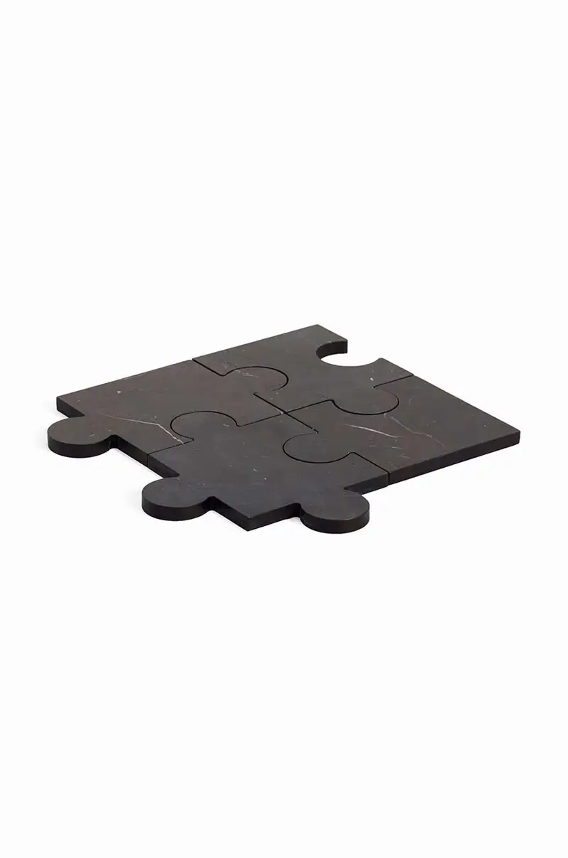 sottobicchiere Stonecut Puzzle pacco da 4 Nero