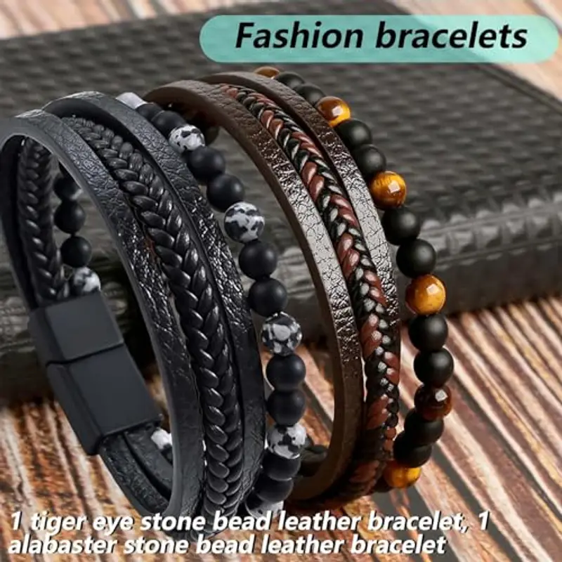 TREABEAR Bracciali Uomo Nero 808107 miniatura 2