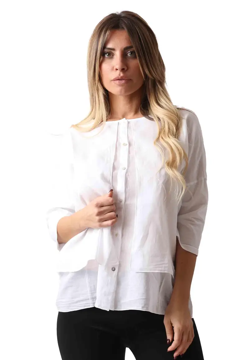 Camicia donna Cala in cotone bianco manica 3/4 Donna CALA 100