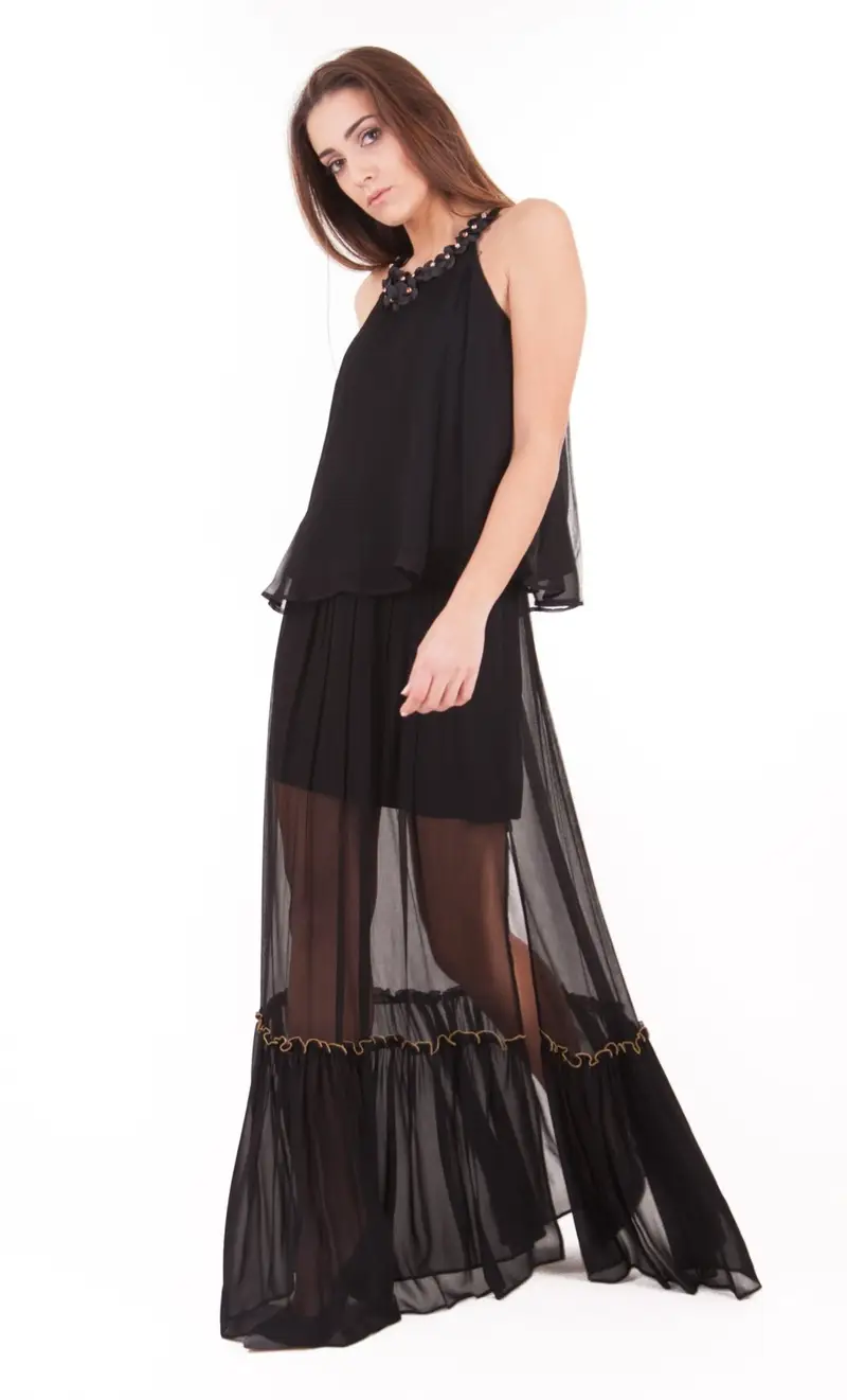 Abito cornelia lungo due pezzi, colore nero