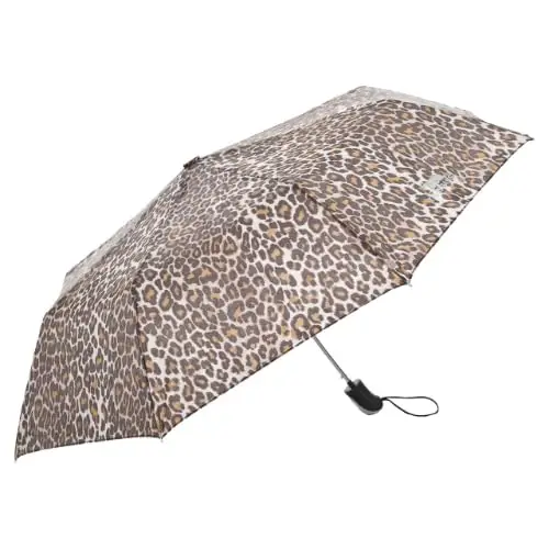 Trespass Ombrello unisex Maggiemay con maniche, stampa leopardata, marrone, taglia unica miniatura 3