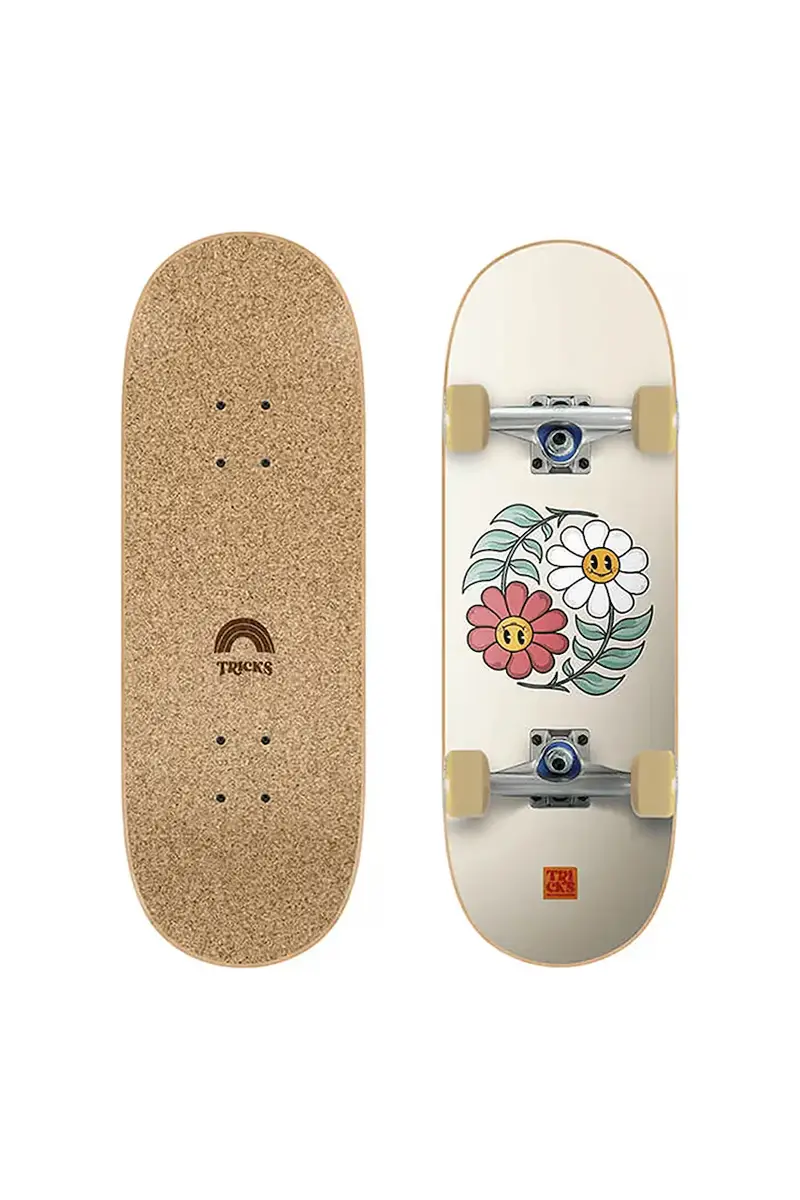 skateboard per bambini MINI Yin Yang Flowers 7,87" x 24,21" Multicolore