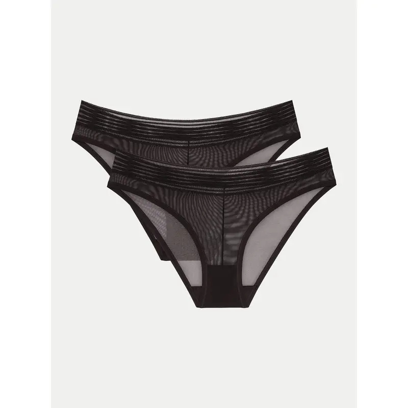 Set di 2 culotte classiche Tempting Sheer 10218591 Nero