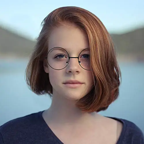 TRIXES Occhiali rotondi, unisex, neri, costume da mago, stile retrò anni sessanta, lenti trasparenti, accessori per miniatura 2