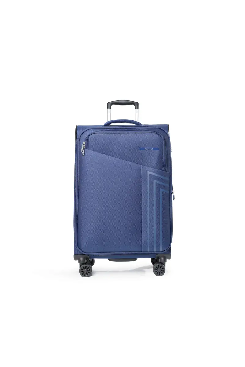 Trolley medio in tessuto blu navy