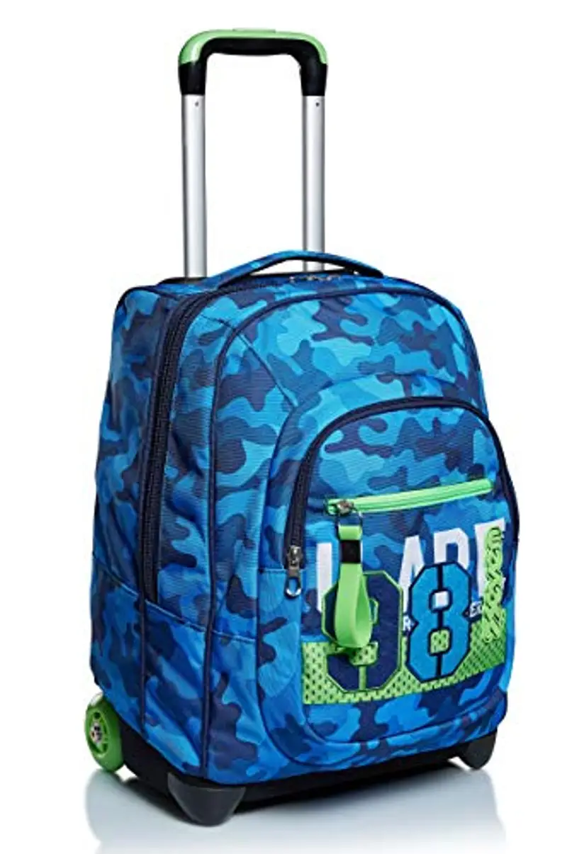 Trolley Seven, Crew, Blu, 2 in 1 Zaino con Cross-Over System, Scuola & Viaggio