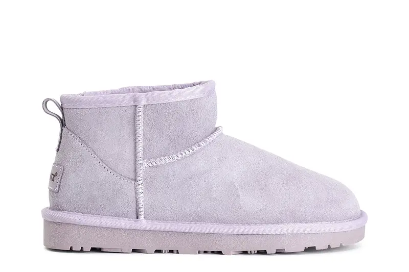 tronchetto donna alla caviglia con pelliccia sintetica glicine 36