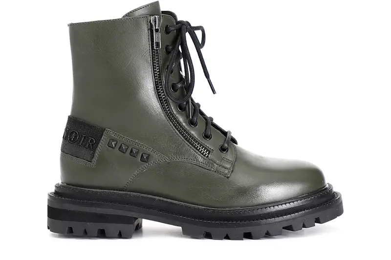 tronchetto donna allacciato in pelle verde