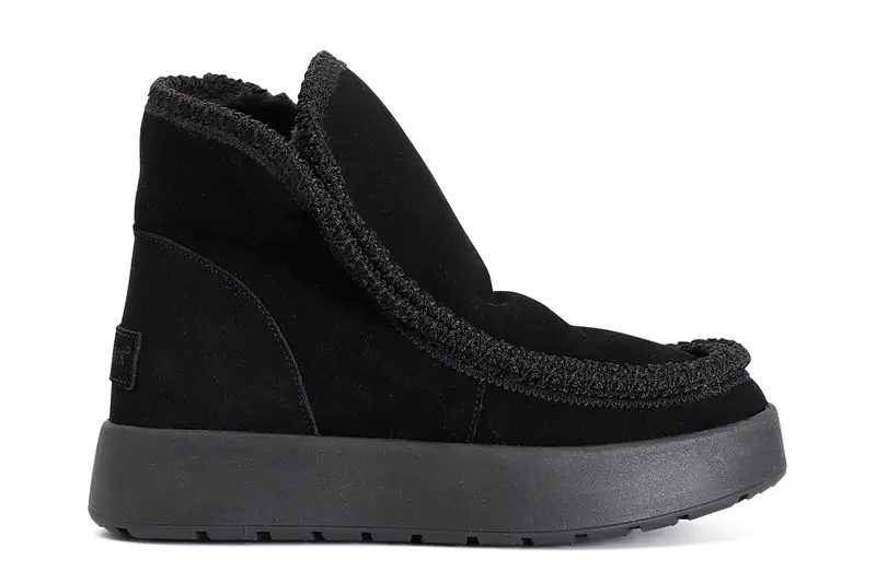 tronchetto donna con bordo mocassino e pelliccia sintetica nero 38