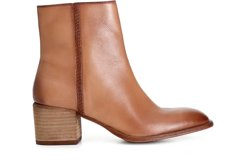 tronchetto donna in nappa con treccia a decoro noce