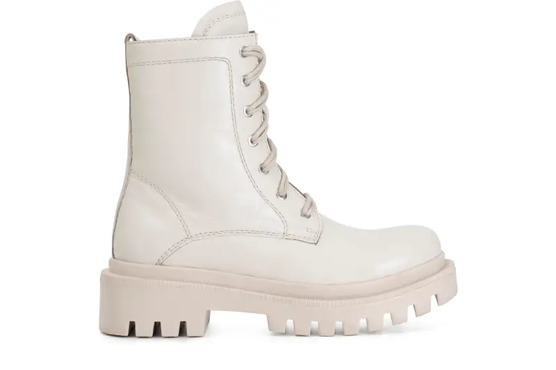 tronchetto donna in pelle allacciato off white 40