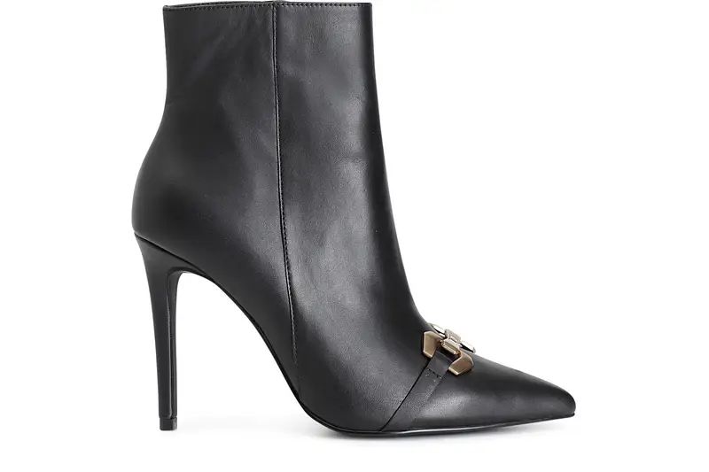 tronchetto donna in pelle con accessorio nero 37