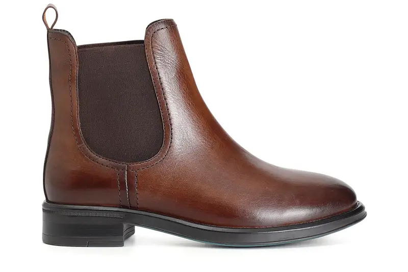 tronchetto donna in pelle con elastici cognac 35