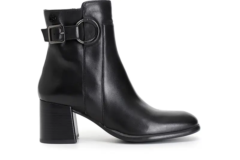 tronchetto donna in pelle con fibbia nero 38