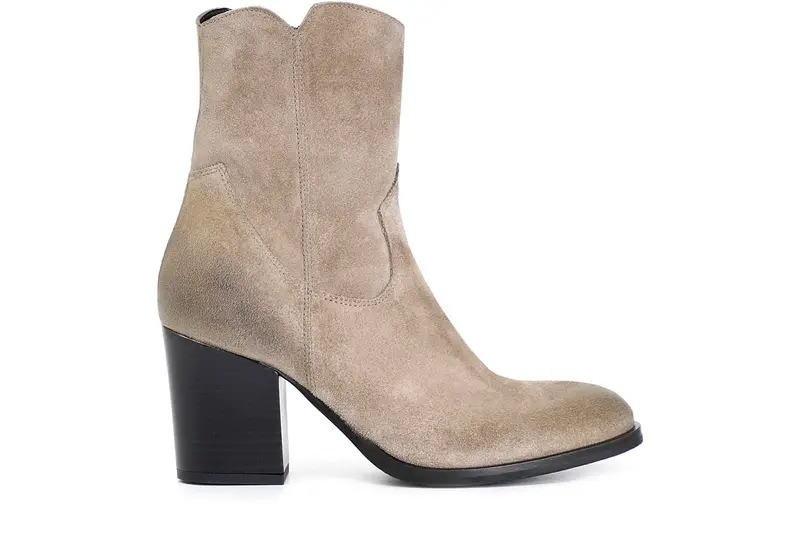 tronchetto donna in pelle scamosciata taupe 40