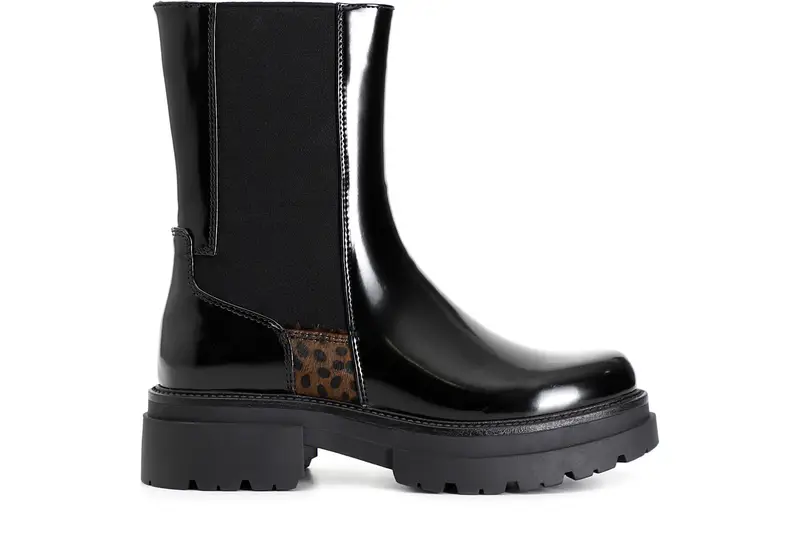 tronchetto donna in similpelle con elastico nero 40